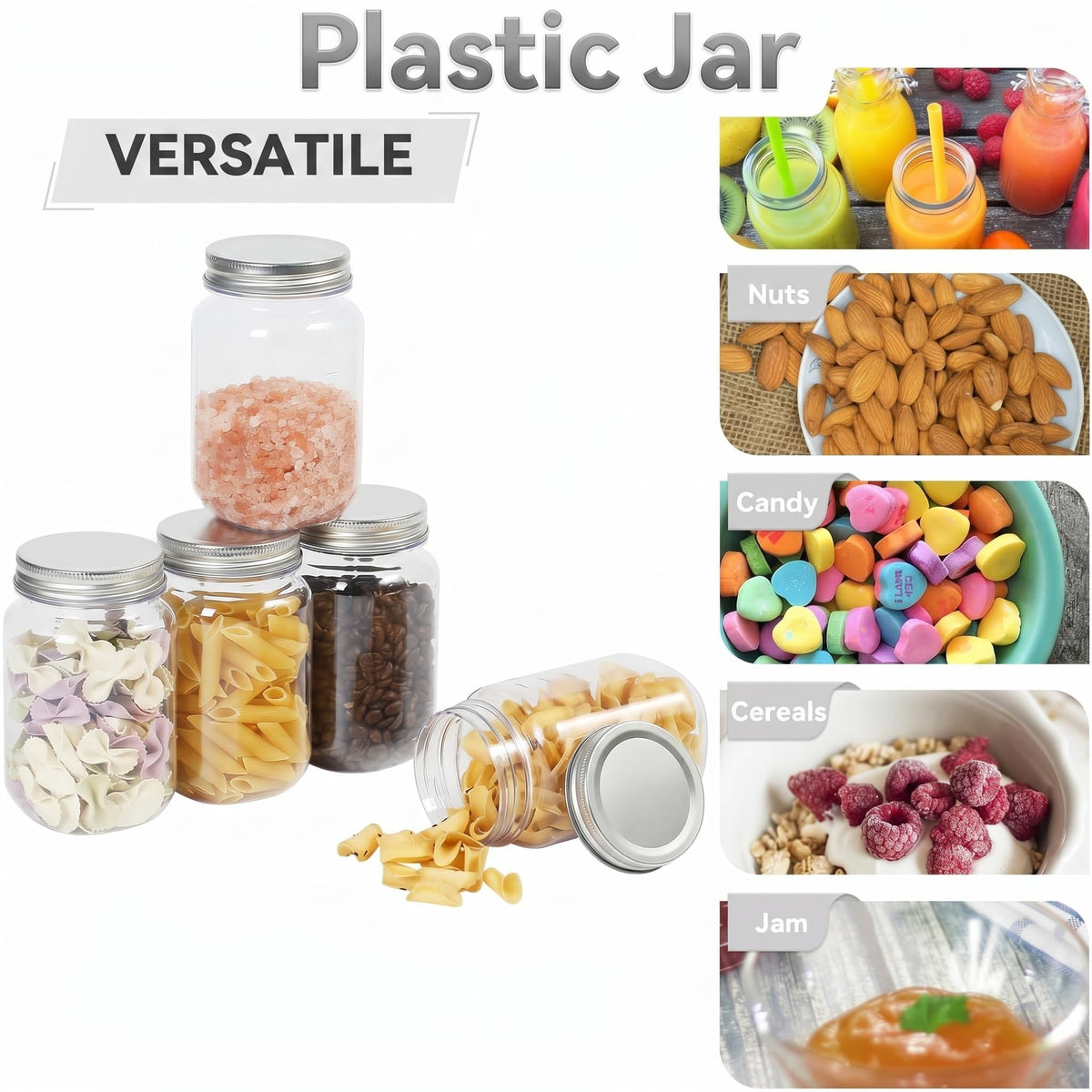 novelinks transparent jar enables quick access to dry ingredients