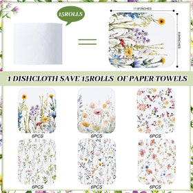 Noveread Wildflowers patterned towels in assorted colors for daily kitchen tasks