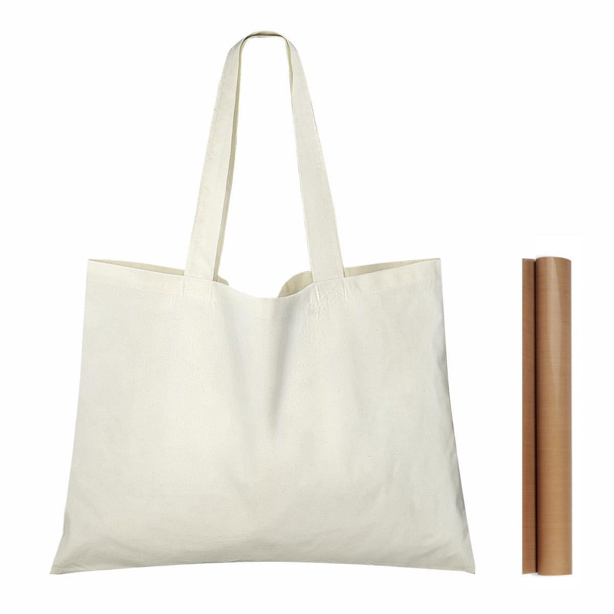 NPBAG 15-pack natural cotton tote front view, durable and spacious for daily use.