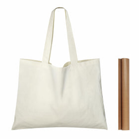 NPBAG 15-pack natural cotton tote front view, durable and spacious for daily use.