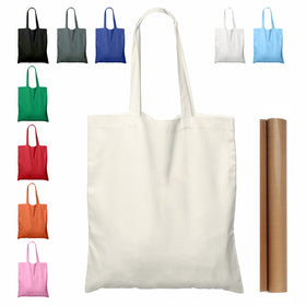NPBAG natural cotton tote front view, showing 15x16 size for daily errands.