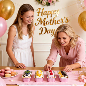 NPLUX 100-pack disposable cake pans ideal for parties and picnics.