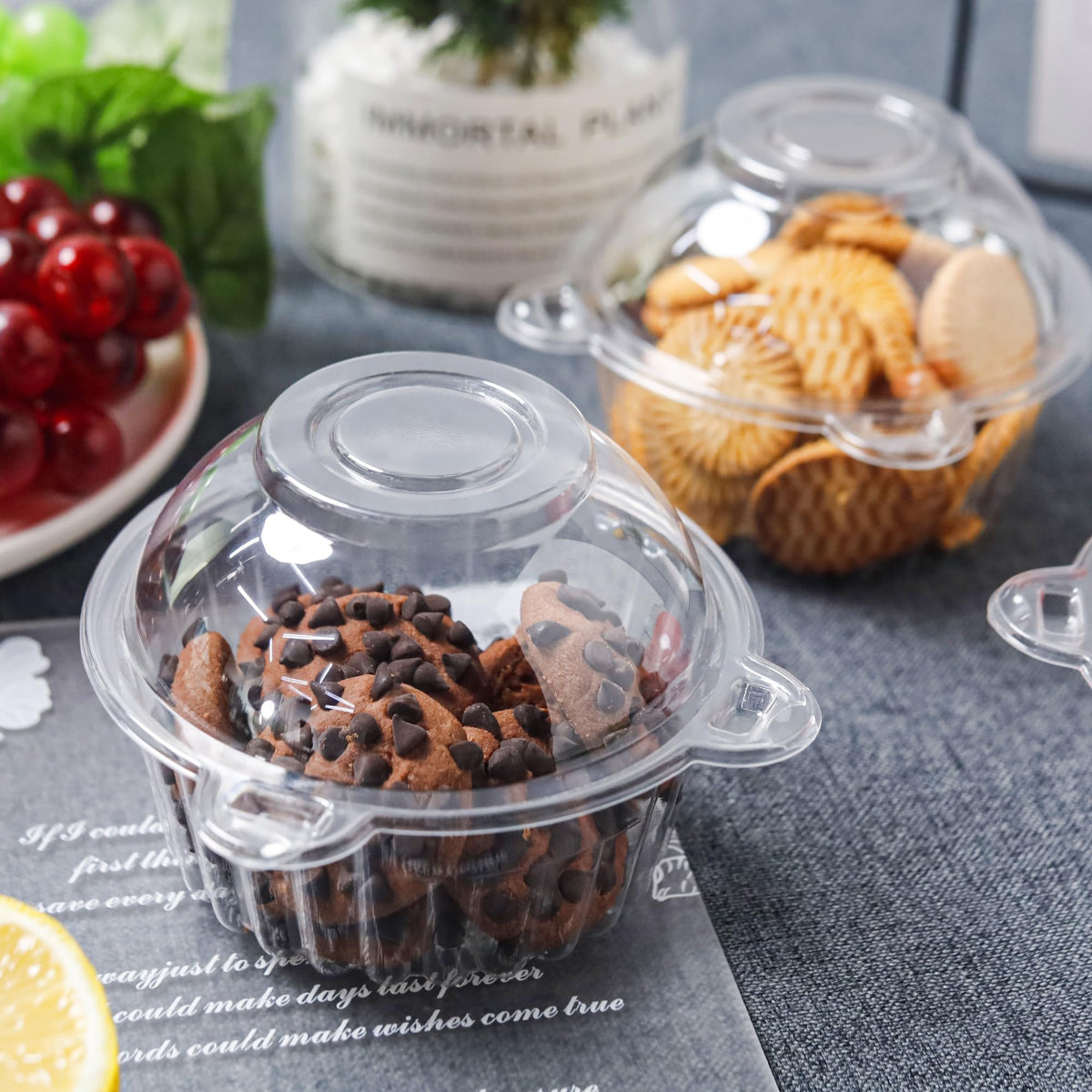 NPLUX cupcake container demonstrating stackable design for easy display.