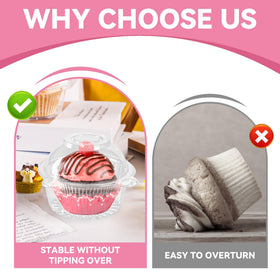 NPLUX cupcake container made of clear PET for visibility during transport.