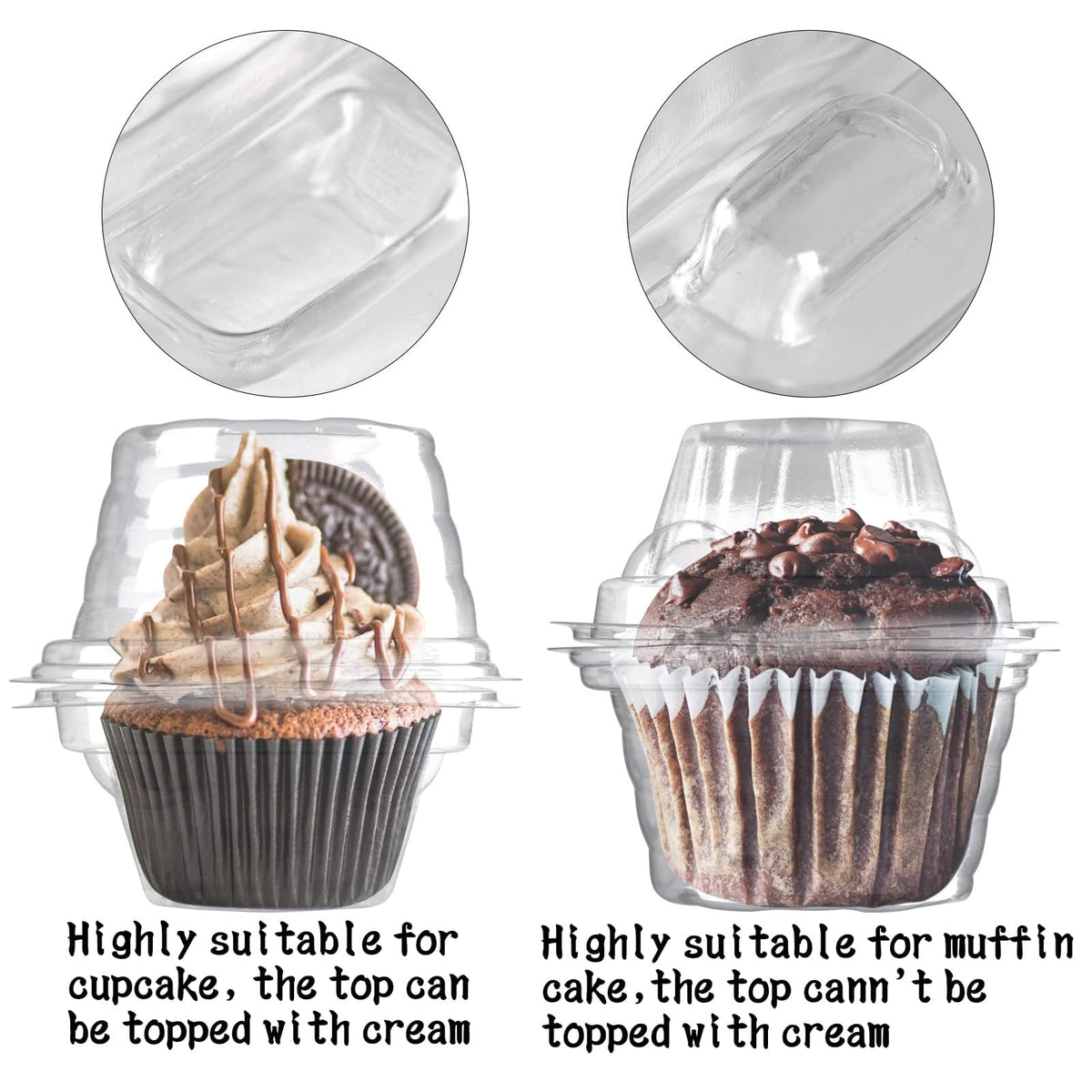 NPLUX tall cupcake fit 3-5-inch box ideal for premium cupcakes.