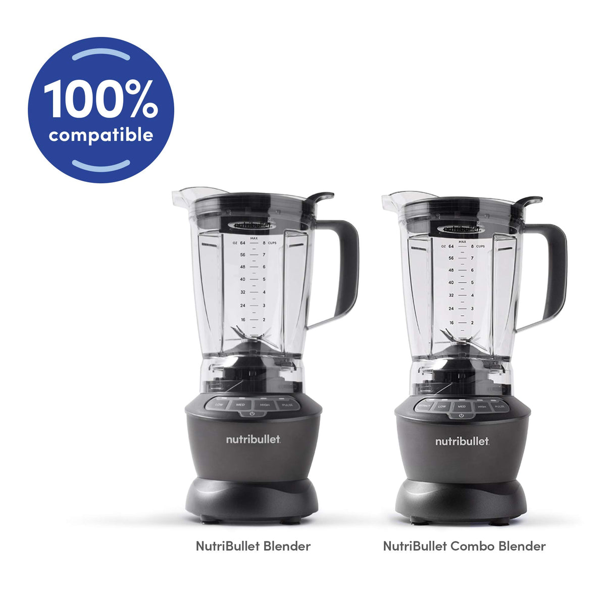NutriBullet ANBFP56 pitcher with lid and tamper supports even texture and smooth blends.