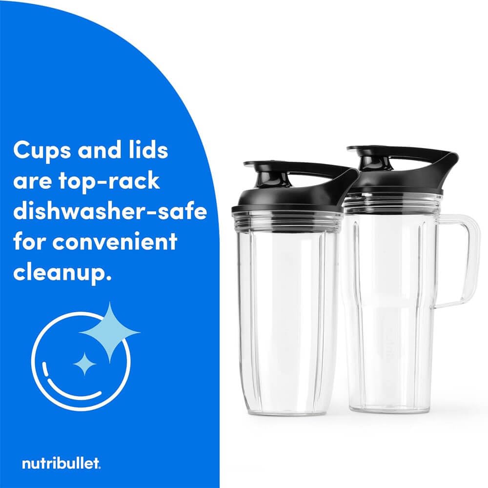 NutriBullet NB50500 Ultra assembled set with blades, cups, lids showing versatility.