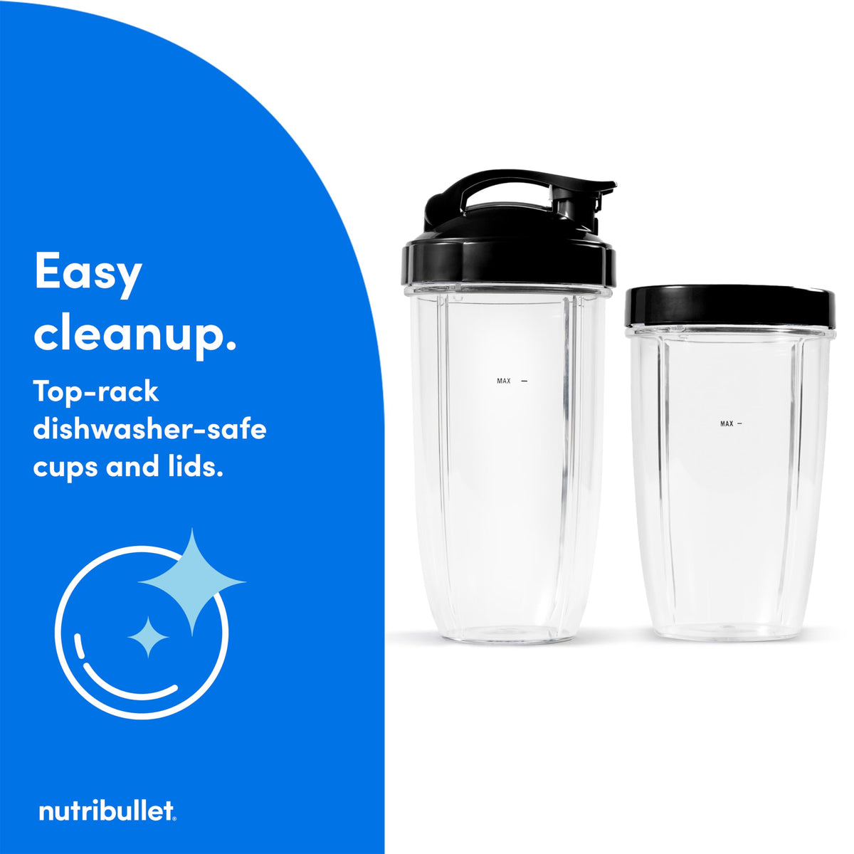 NutriBullet Pro lip ring with handle adds secure grip for easy pouring.