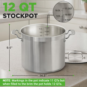 NutriChef 18/8 food-grade interior for safe, non-reactive cooking.