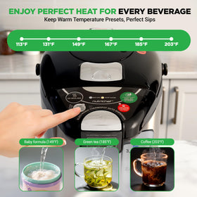 NutriChef digital water boiler LED dispense light improves visibility during dispensing