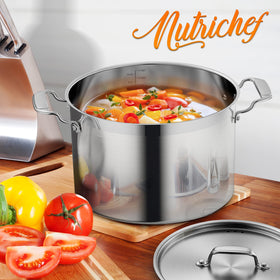NutriChef ergonomic stainless steel handles for a comfortable grip.