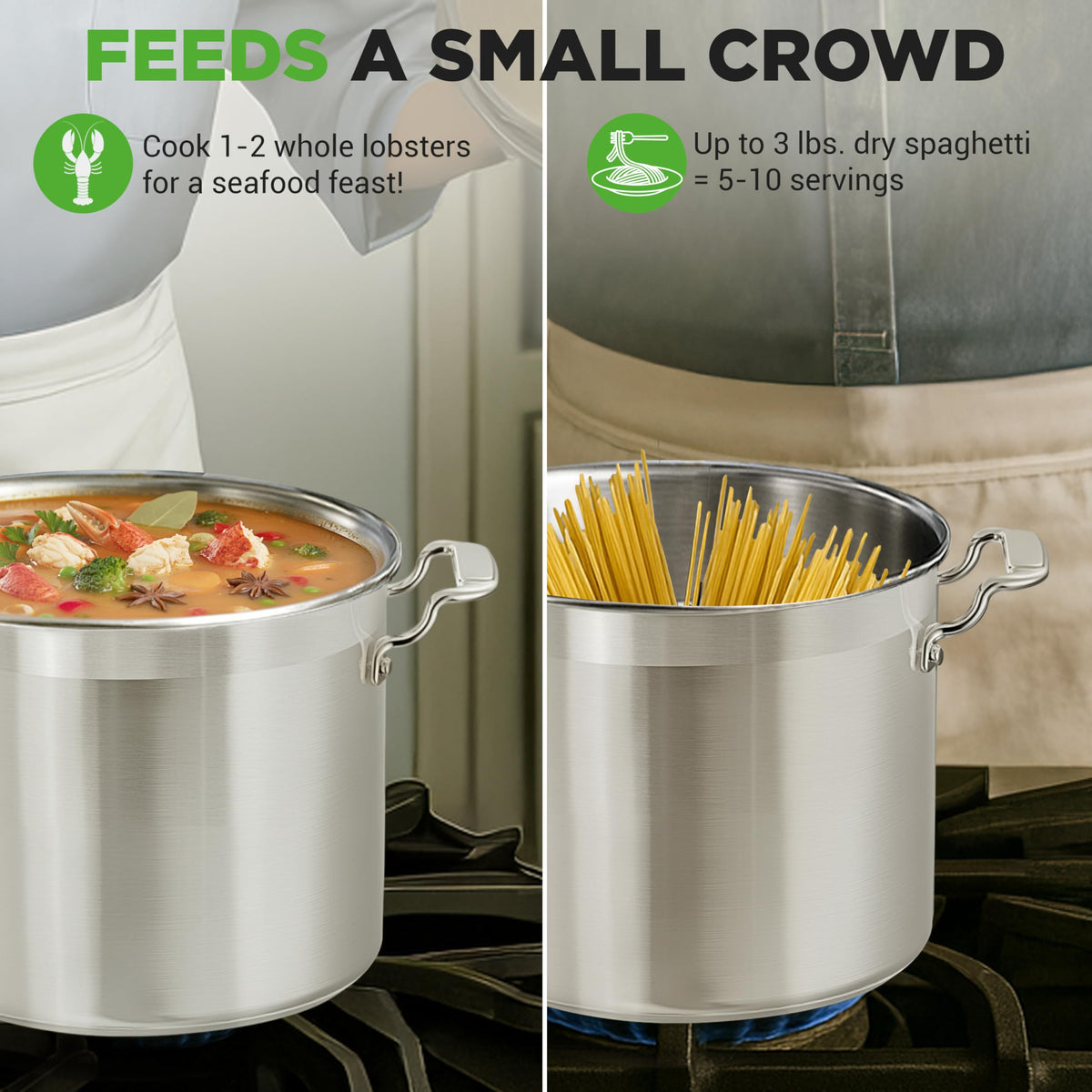 NutriChef induction-ready stockpot compatible with various cooktops.