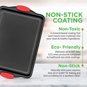 NutriChef red silicone handles provide secure, cool grip