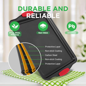 NutriChef stackable trays save space while arranging multiple dishes for batch baking.