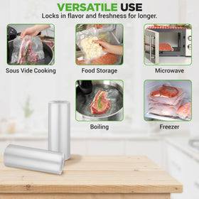 NutriChef vacuum sealer bags 8x50 roll freezer-safe storage for long-term freshness