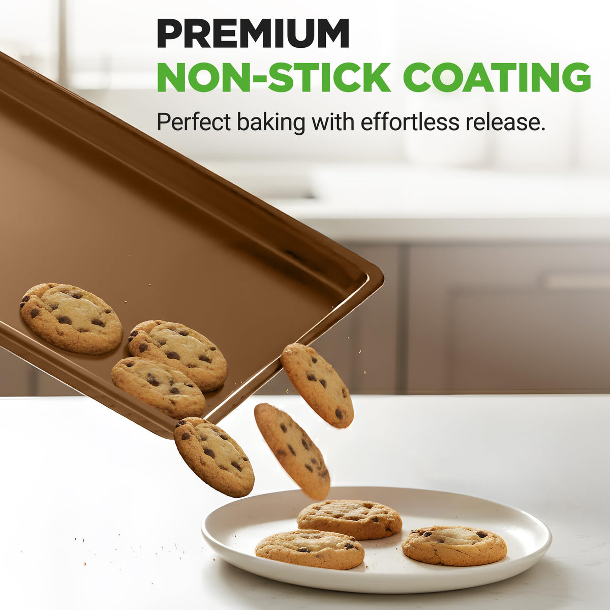 NutriChef mega bake pan stackable design saves cabinet space and prep time.