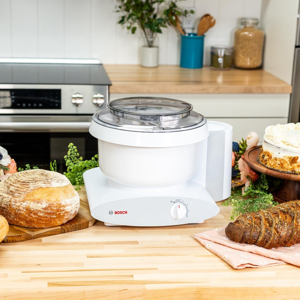 Nutrimill Bosch Universal Plus stand mixer bundle adds kitchen value for cooks.