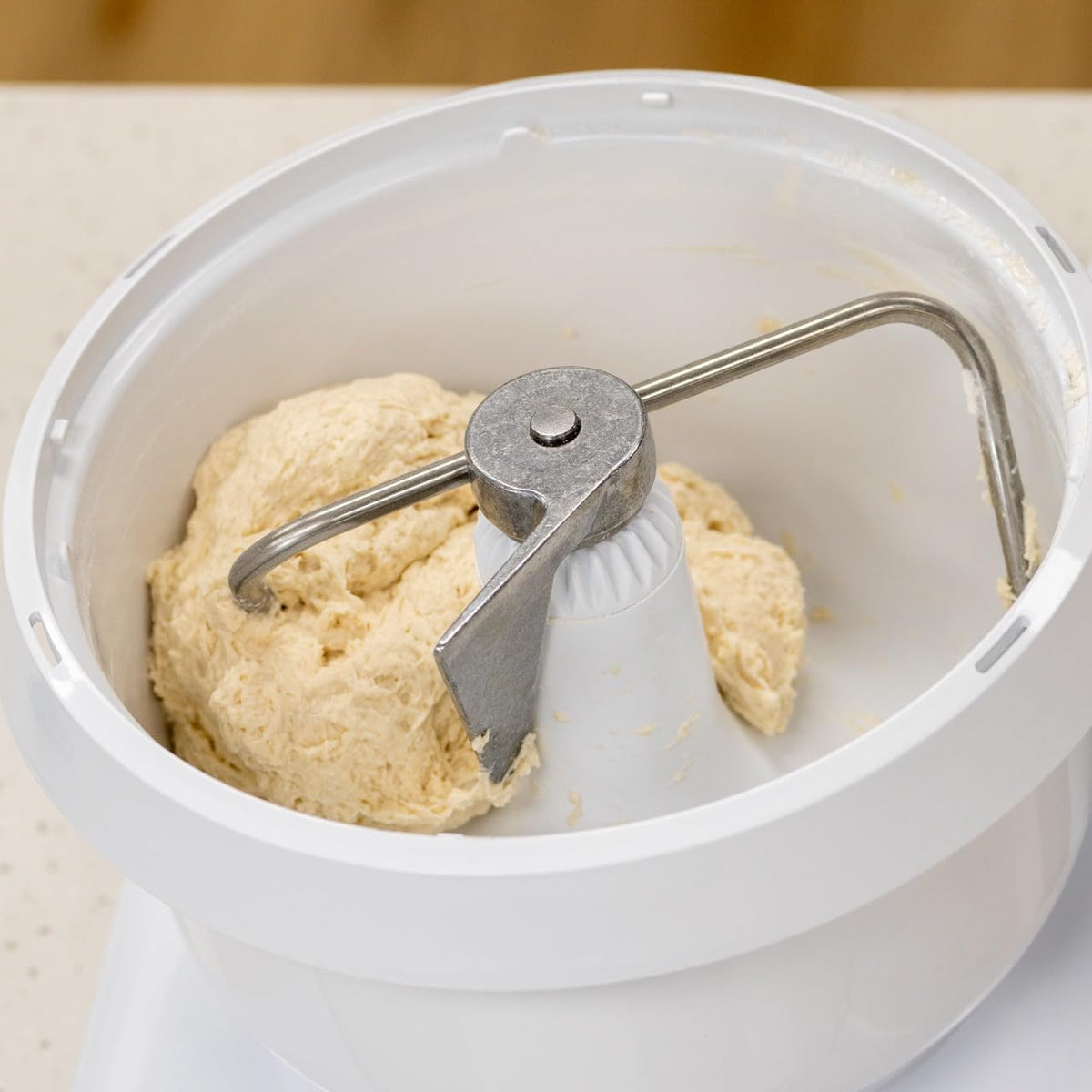 Nutrimill Bosch Universal Plus stand mixer handles heavy dough with confidence.