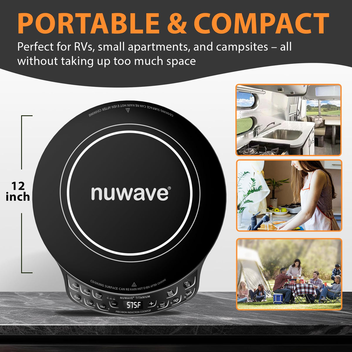 Nuwave induction cooktop energy-efficiency helps quick heat-up and savings.