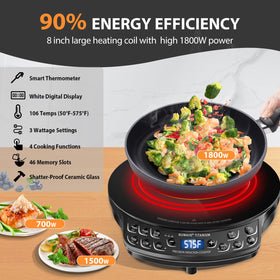 Nuwave induction cooktop precision-probe offers accurate temperatures for consistent results.