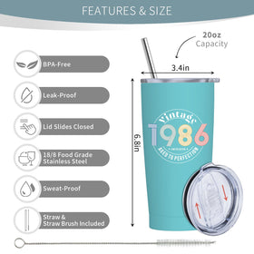 NVFCC women’s gift 40th tumbler ideal for errands and morning coffee rituals