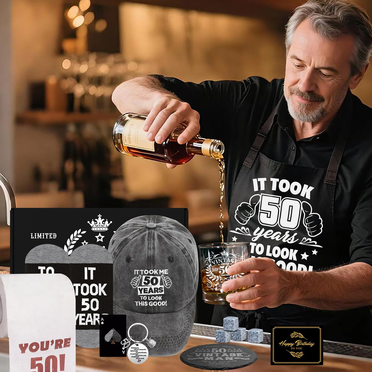 NVTROVI slate coaster complements the whiskey glass with a touch of elegance.