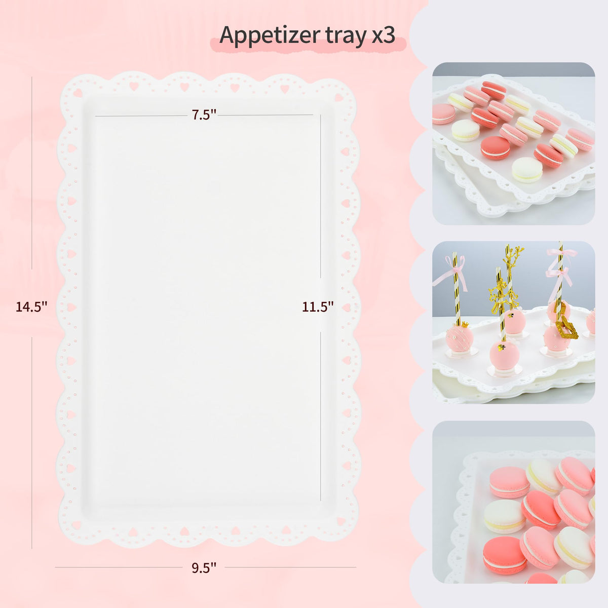 NWK arrangement showing dessert stands and trays for a cohesive party table.
