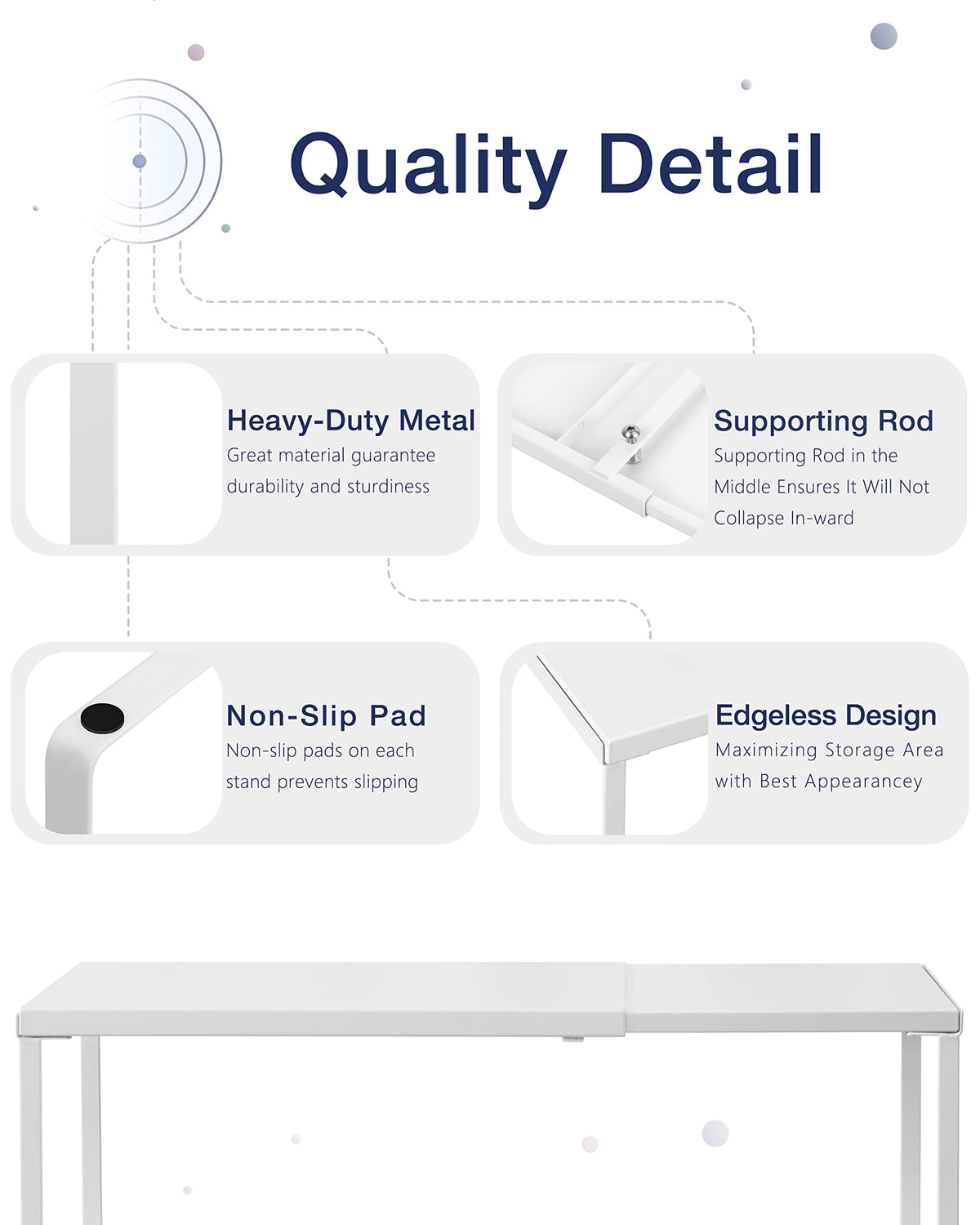 Nxconsu cabinet shelf expandable in pantry highlights space-saving two-tier potential.