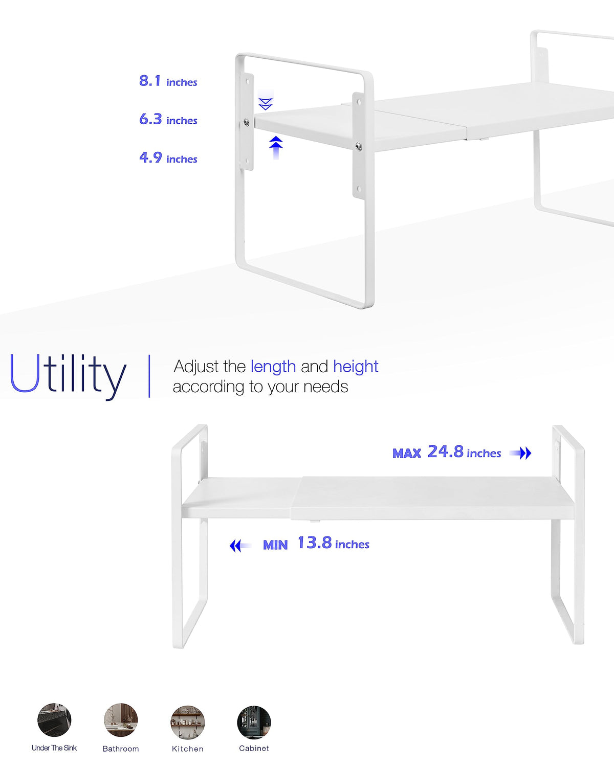 Nxconsu heavy-duty metal rack supports up to 50 lbs for sturdy storage.