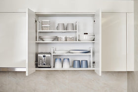 Nxconsu versatile rack fits under sink or on countertop.