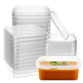NYHI 8 oz square deli container with lid for fresh meal prep and storage.