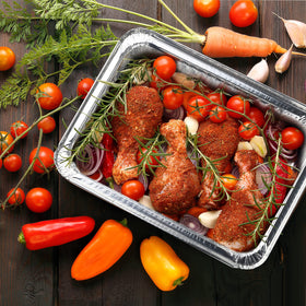 NYHI disposable catering pans with lids support easy, mess-free events.