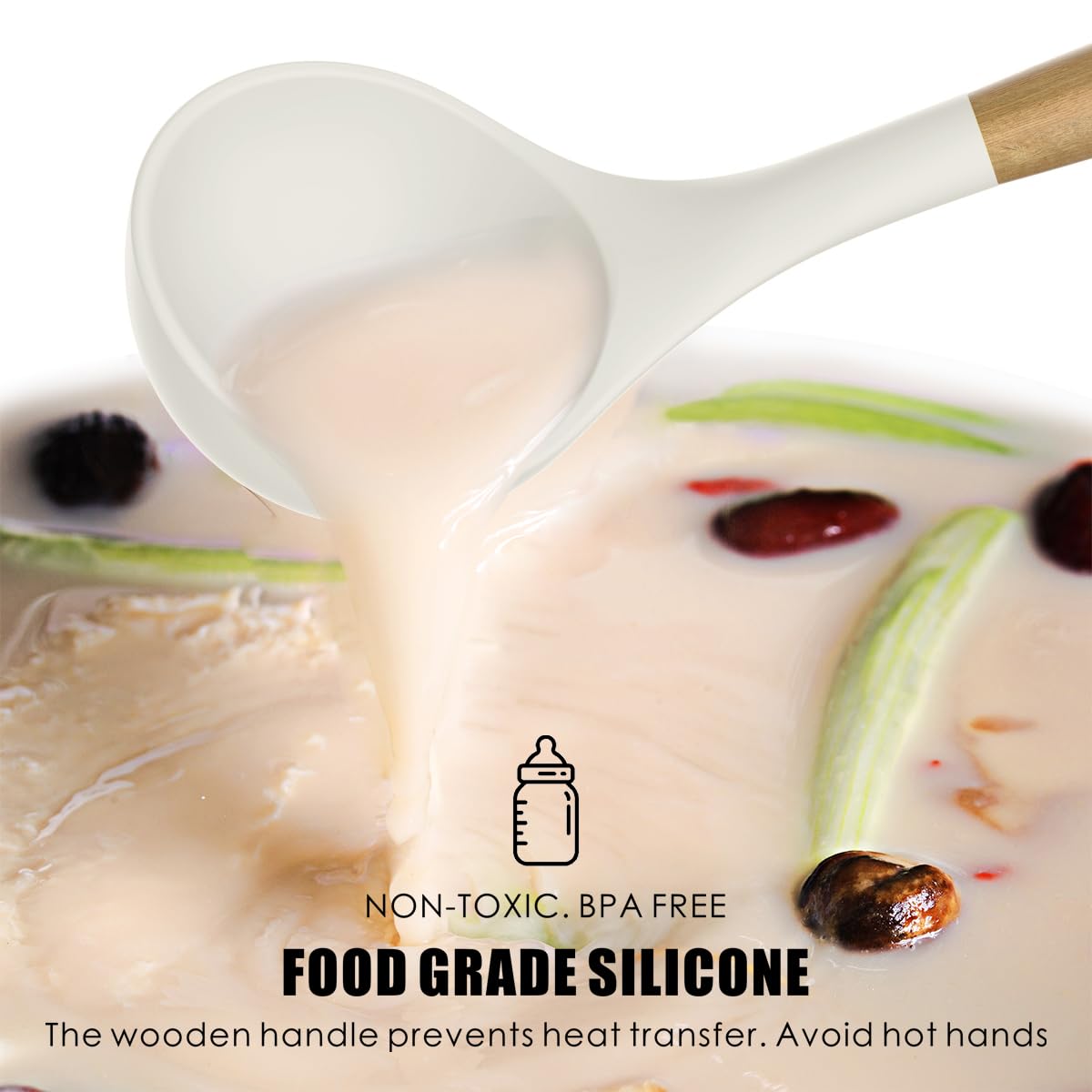 oannao cream white turner for flipping without scratching cookware