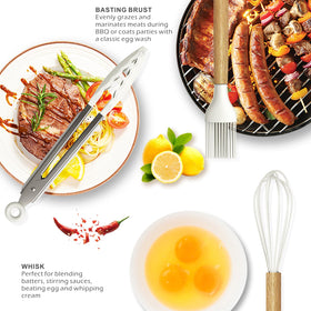 oannao silicone utensils reinforced core for sturdiness and reliable cooking tools.