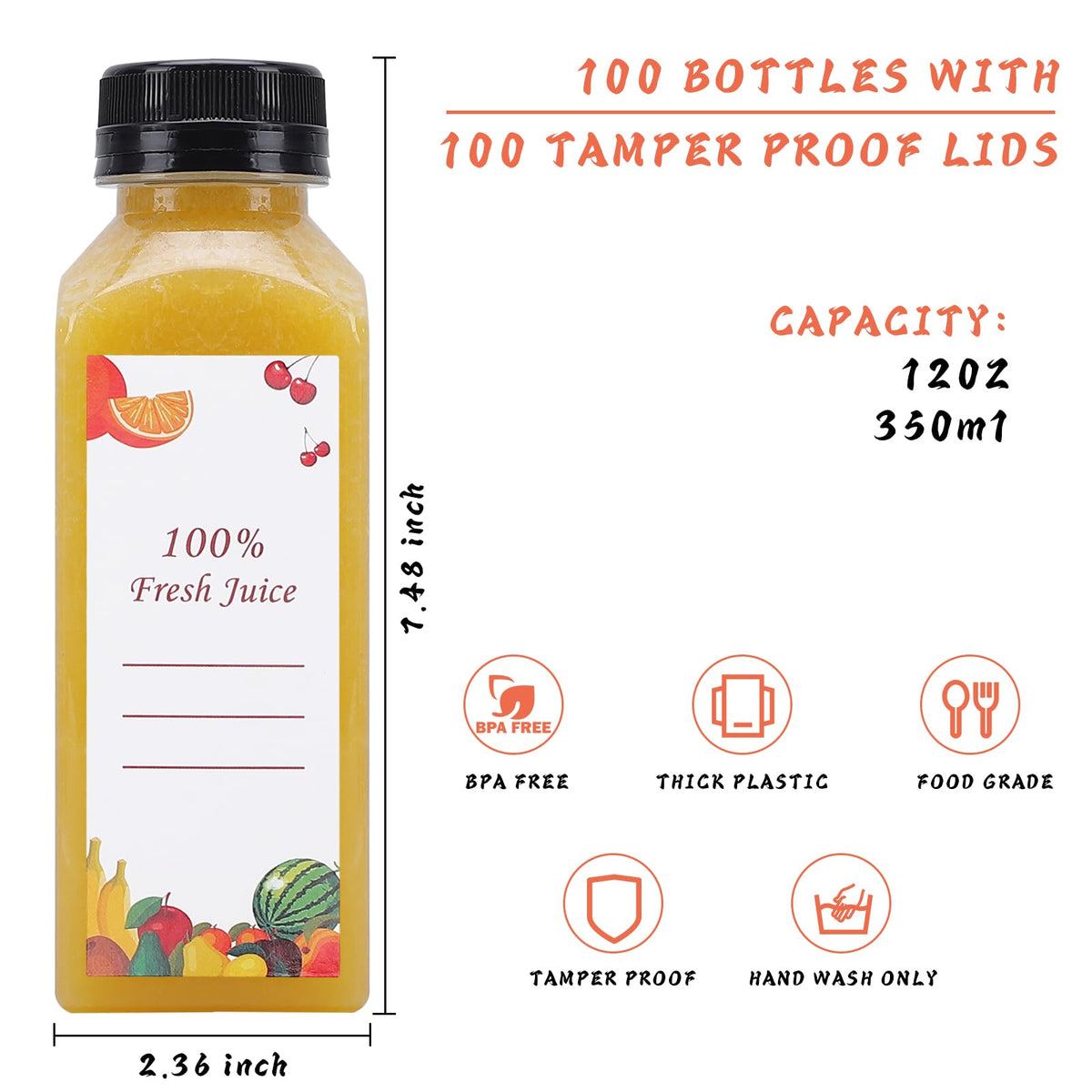 OBKJJ easy-clean reusable bottle is simple to wash by hand with included brush
