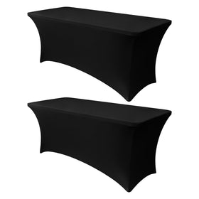 Obstal 4ft stretch spandex table cover packaged for quick setup and convenient storage.