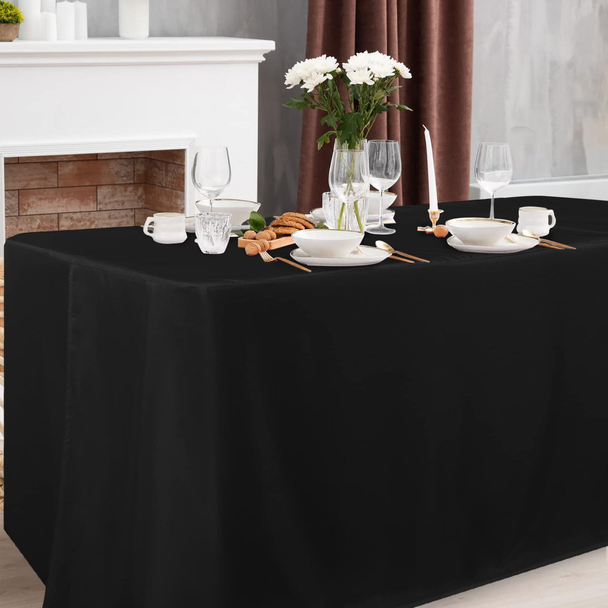 Obstal tablecloth close-up showing waterproof finish for spill protection.