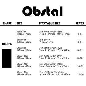 Obstal wrinkle-resistant navy rectangle tablecloth maintains neat setup