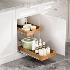 OCG organized pantry with pull-out shelves saves space.