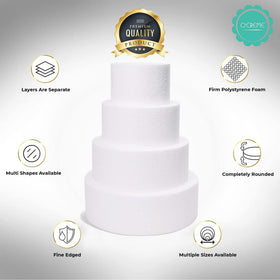 O'CREME hexagon 8-inch dummy cake display offers versatile presentation options.