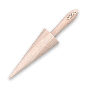 O'CREME Cone mold shot highlighting natural wood finish.