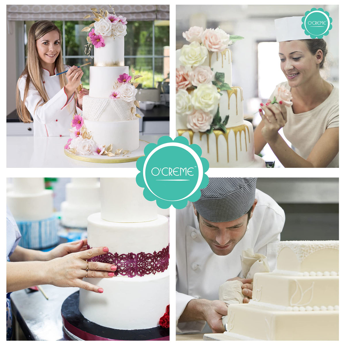 O'CREME fondant-ready dummy for professional wedding cake displays.