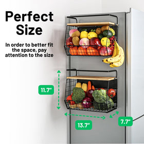 Ofiray-home magnetic shelf storing fruits and vegetables in kitchen
