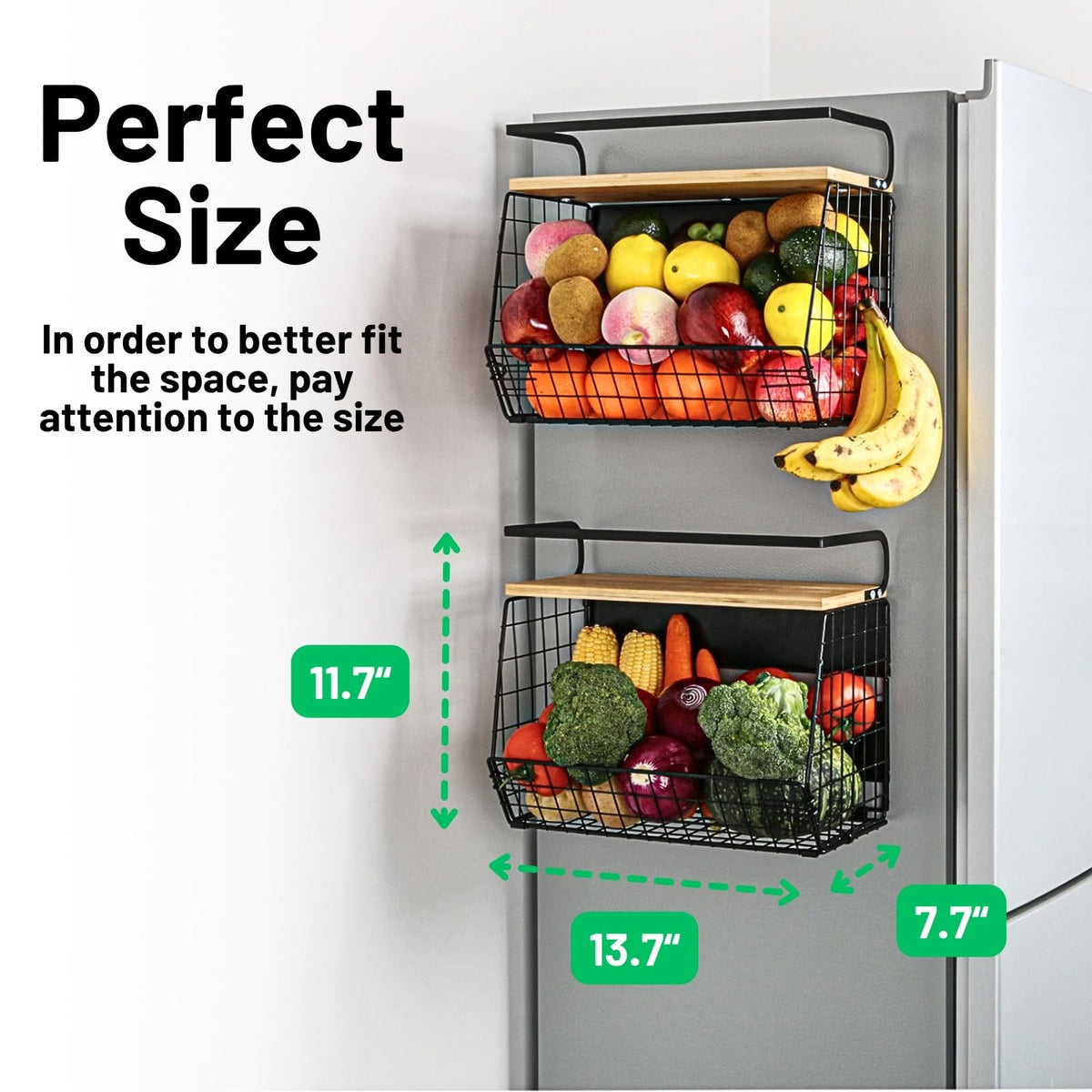 Ofiray-home pantry magnetic shelf enhances visibility with its tiered design.