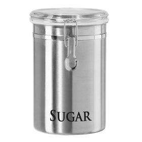 Oggi 62 oz sugar canister with airtight clamp lid keeps sugar fresh and accessible.