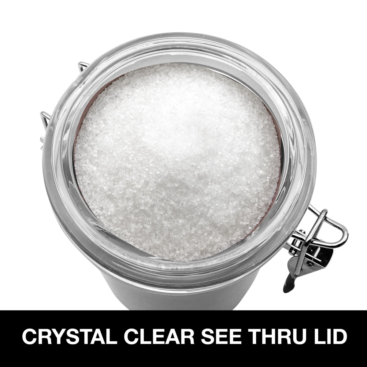 Oggi airtight lid features a silicone seal to keep moisture out.