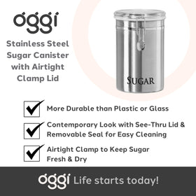 Oggi brushed stainless steel design suits modern kitchen décor.