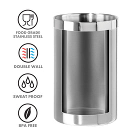 OGGI table-top wine cooler with bottle ready to serve at the dining table.