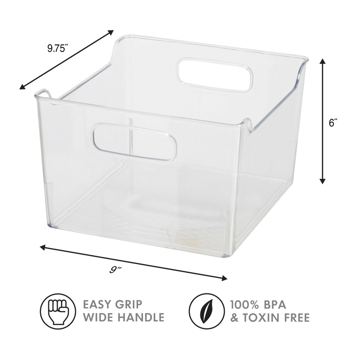 Oggi vegetable and condiment bin helps organize food in the fridge or pantry