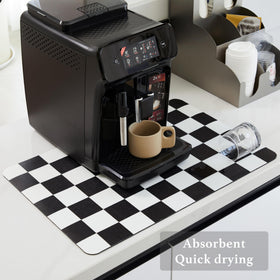Ohocut drying mat versatile for kitchen, coffee bar, and dining areas.